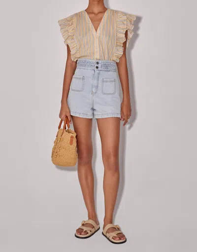 Magali Pascal Birkin High Waist Shorts In Light Blue