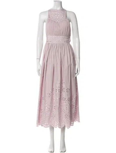 Pre-owned Magali Pascal Crew Neck Long Dress In Pink