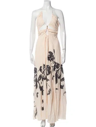 Pre-owned Magali Pascal Floral Print Long Dress W/ Tags In Pink