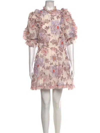 Pre-owned Magali Pascal Floral Print Mini Dress In Pink