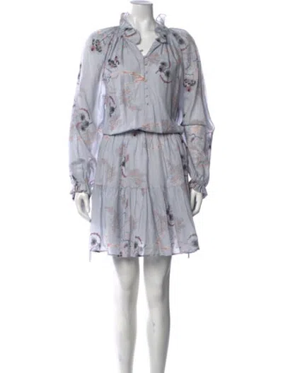 Pre-owned Magali Pascal Floral Print Mini Dress In Purple