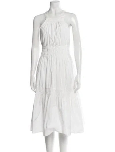 Pre-owned Magali Pascal Halterneck Midi Length Dress In White