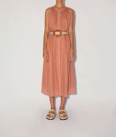 Magali Pascal Mariana Sleeveless Dress In Caramel Stripe In Pattern
