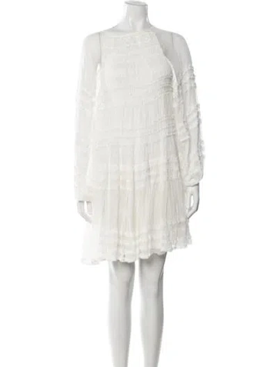 Pre-owned Magali Pascal Off-the-shoulder Mini Dress In White