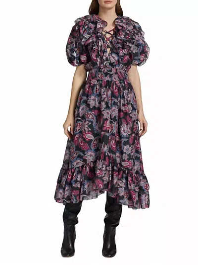 Magali Pascal Patricia Dress In Pristine Paisley Dark In Multi