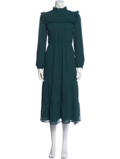 Pre-owned Magali Pascal Patterned Midi Length Dress In Green