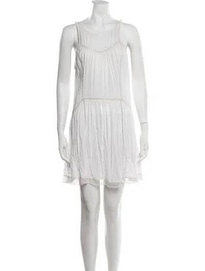 Pre-owned Magali Pascal Scoop Neck Mini Dress In Neutrals