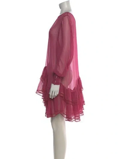 Pre-owned Magali Pascal Scoop Neck Mini Dress In Pink