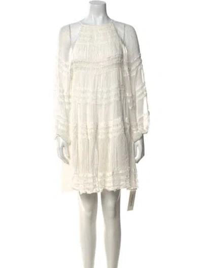 Pre-owned Magali Pascal Scoop Neck Mini Dress W/ Tags In Neutral