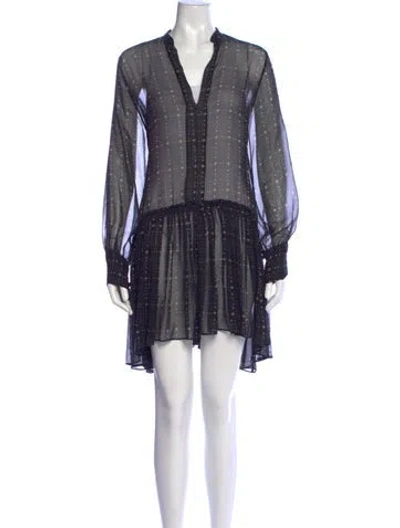Pre-owned Magali Pascal Silk Mini Dress In Blue