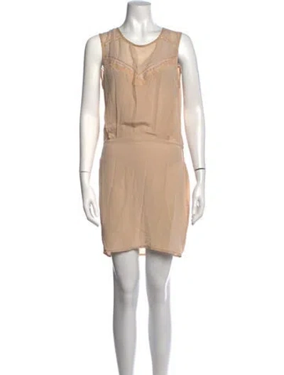 Pre-owned Magali Pascal Silk Mini Dress In Neutrals