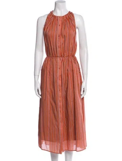 Pre-owned Magali Pascal Striped Long Dress In Multi