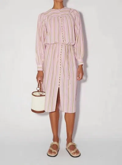 Magali Pascal Suelo Shirt Dress In Sunrise Stripe In Pink