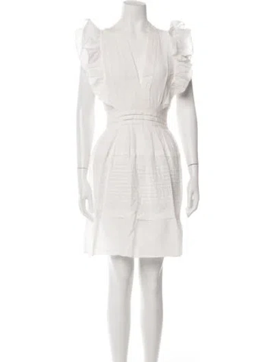 Pre-owned Magali Pascal V-neck Mini Dress In Neutrals