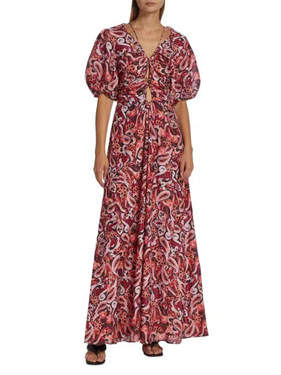 Magali Pascal Women's Pallida Silk-blend Maxi Dress In Brown