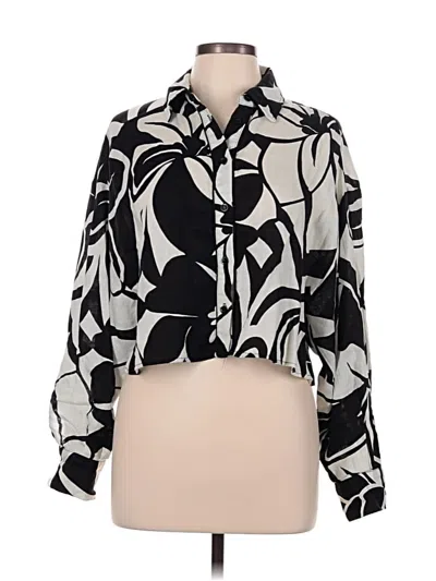 Pre-owned Magaschoni 3/4 Sleeve Blouse In Black