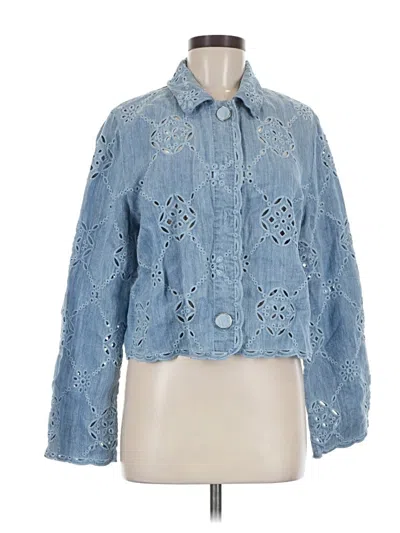 Pre-owned Magaschoni 3/4 Sleeve Blouse In Blue