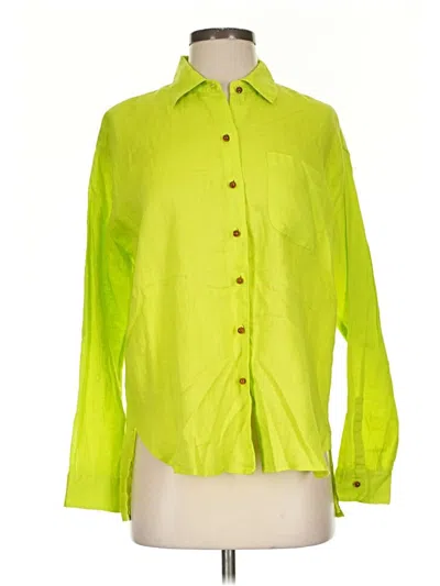 Pre-owned Magaschoni 3/4 Sleeve Button Down Shirt In Green