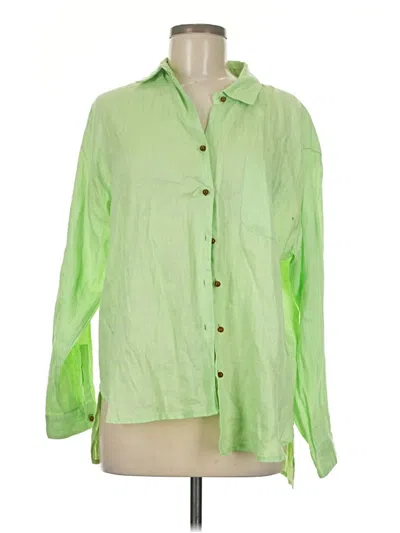 Pre-owned Magaschoni 3/4 Sleeve Button Down Shirt In Green