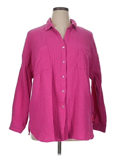 Pre-owned Magaschoni 3/4 Sleeve Button Down Shirt In Pink