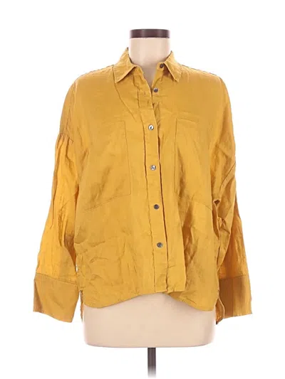 Pre-owned Magaschoni 3/4 Sleeve Button Down Shirt In Yellow