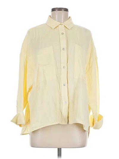 Pre-owned Magaschoni 3/4 Sleeve Button Down Shirt In Yellow