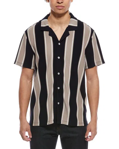Magaschoni Button-up Plisse Shirt In Black