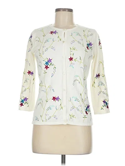 Pre-owned Magaschoni Cardigan Sweater In White