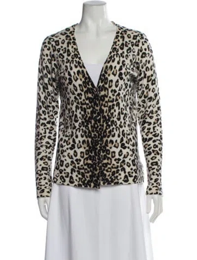 Pre-owned Magaschoni Cashmere Animal Print Sweater In Multi
