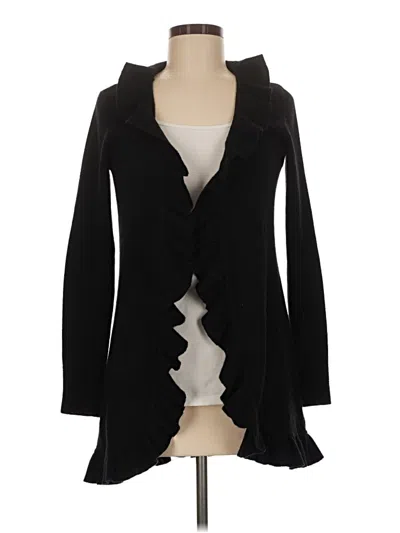Pre-owned Magaschoni Cashmere Cardigan Sweater In Black
