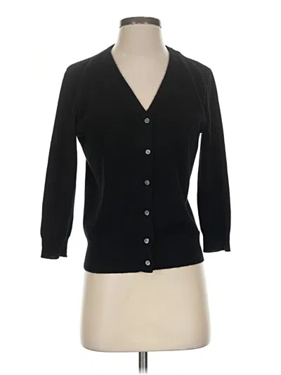 Pre-owned Magaschoni Cashmere Cardigan Sweater In Black