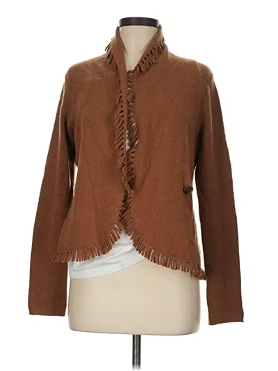 Pre-owned Magaschoni Cashmere Cardigan Sweater In Brown