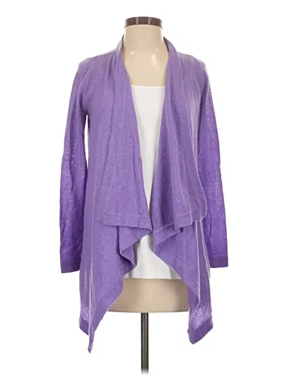 Pre-owned Magaschoni Cashmere Cardigan Sweater In Purple