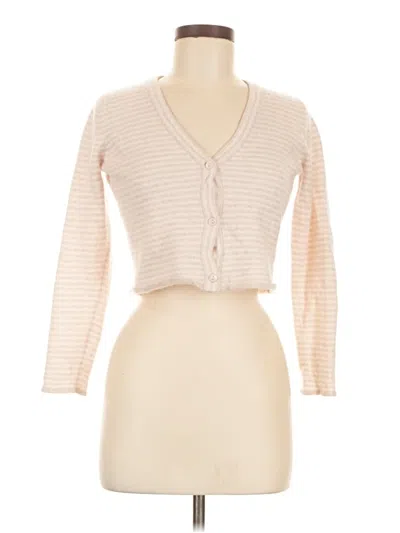 Pre-owned Magaschoni Cashmere Cardigan Sweater In Tan