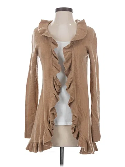 Pre-owned Magaschoni Cashmere Cardigan Sweater In Tan