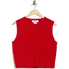 Magaschoni Cashmere Crewneck Crop Sweater Vest In Red