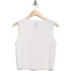Magaschoni Cashmere Crewneck Crop Sweater Vest In White