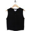 Magaschoni Cashmere Crewneck Crop Sweater Vest In Black