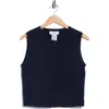 Magaschoni Cashmere Crewneck Crop Sweater Vest In Blue