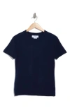 Magaschoni Cashmere Crewneck Short Sleeve Sweater In Blue