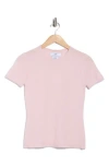 Magaschoni Cashmere Crewneck Short Sleeve Sweater In Pink