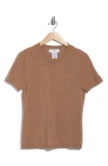 Magaschoni Cashmere Crewneck Short Sleeve Sweater In Brown