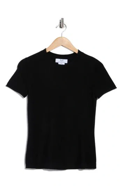 Magaschoni Cashmere Crewneck Short Sleeve Sweater In Black
