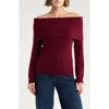 Magaschoni Cashmere Off The Shoulder Sweater In Burgundy