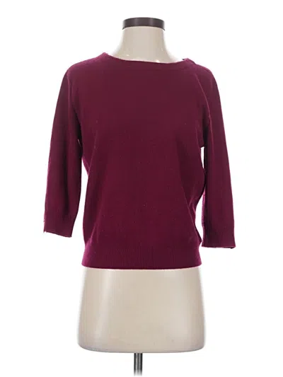 Pre-owned Magaschoni Cashmere Pullover Sweater In Burgundy
