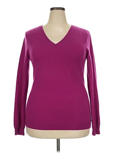 Pre-owned Magaschoni Cashmere Pullover Sweater In Purple