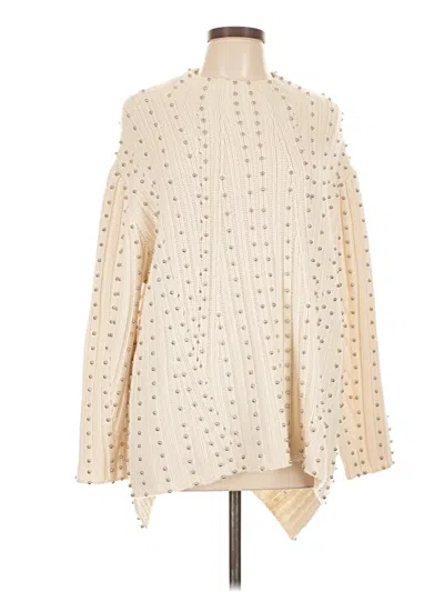 Pre-owned Magaschoni Cashmere Pullover Sweater In White