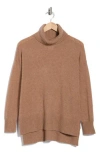 Magaschoni Cashmere Turtleneck Step Hem Sweater In Brown