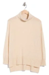 Magaschoni Cashmere Turtleneck Step Hem Sweater In Neutral