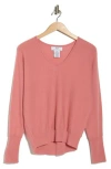 Magaschoni Cashmere V-neck Dolman Sweater In Pink